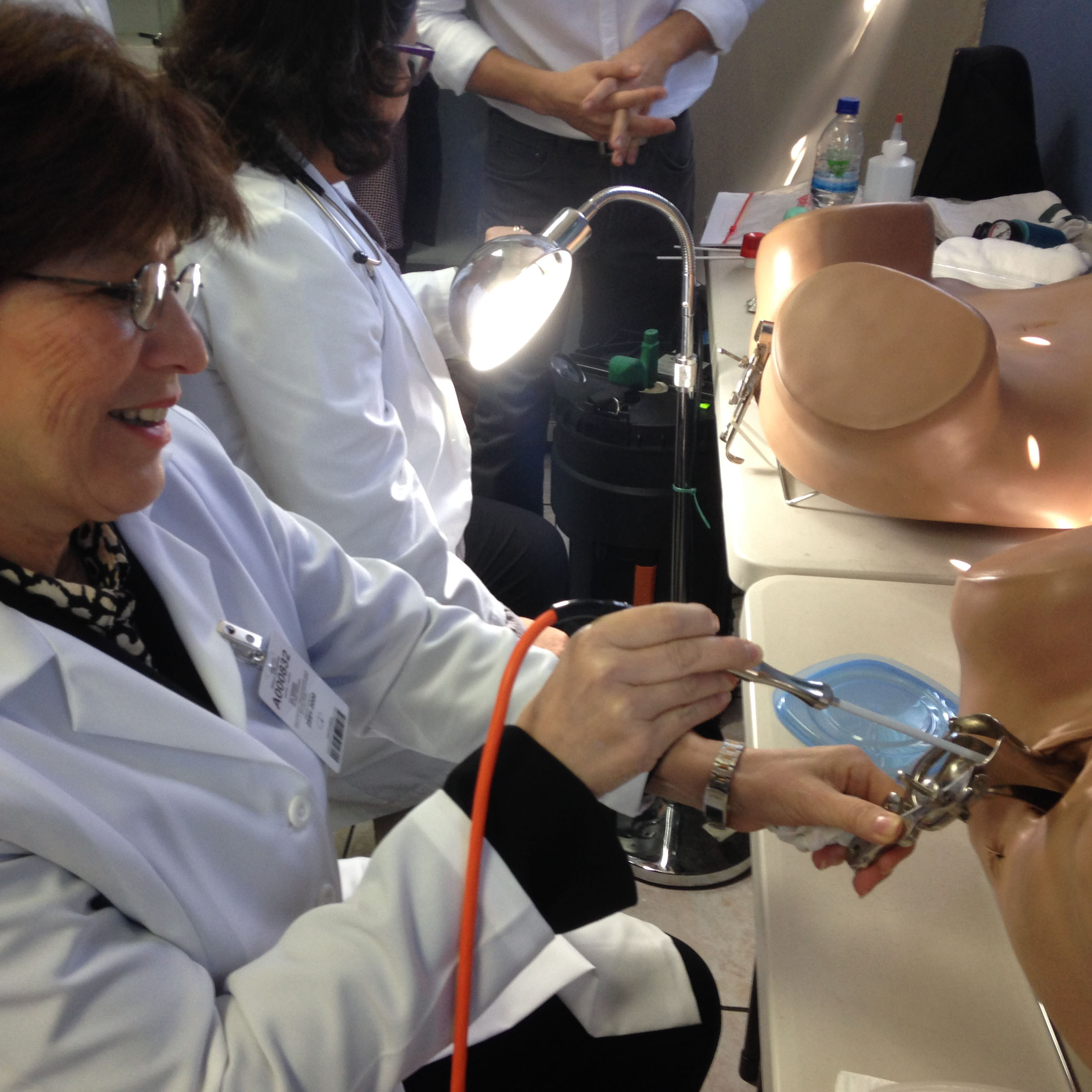 Medical Professional demonstrates the use of an Thermocoagulator during user research