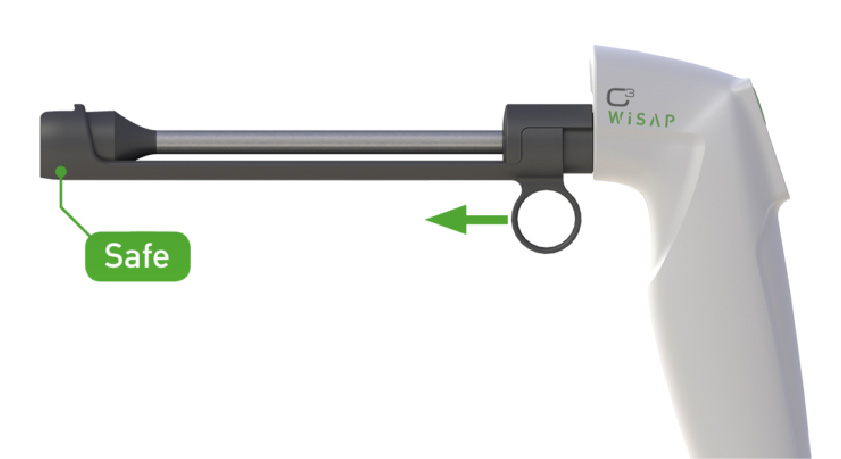 Highlighting the ease of use and ergonomics of the heat guard of the Wisp C3 Thermocoagulator