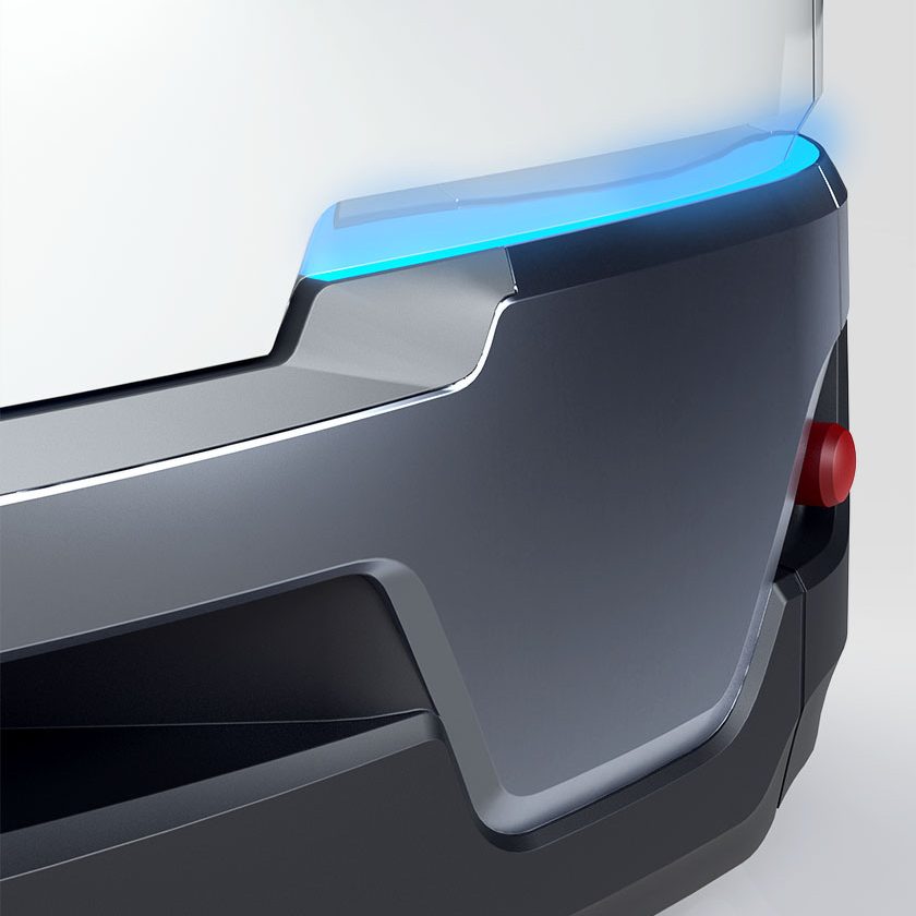 Light bar showing the status of the Jeeves Service Robot invisible integrated into the industrial design