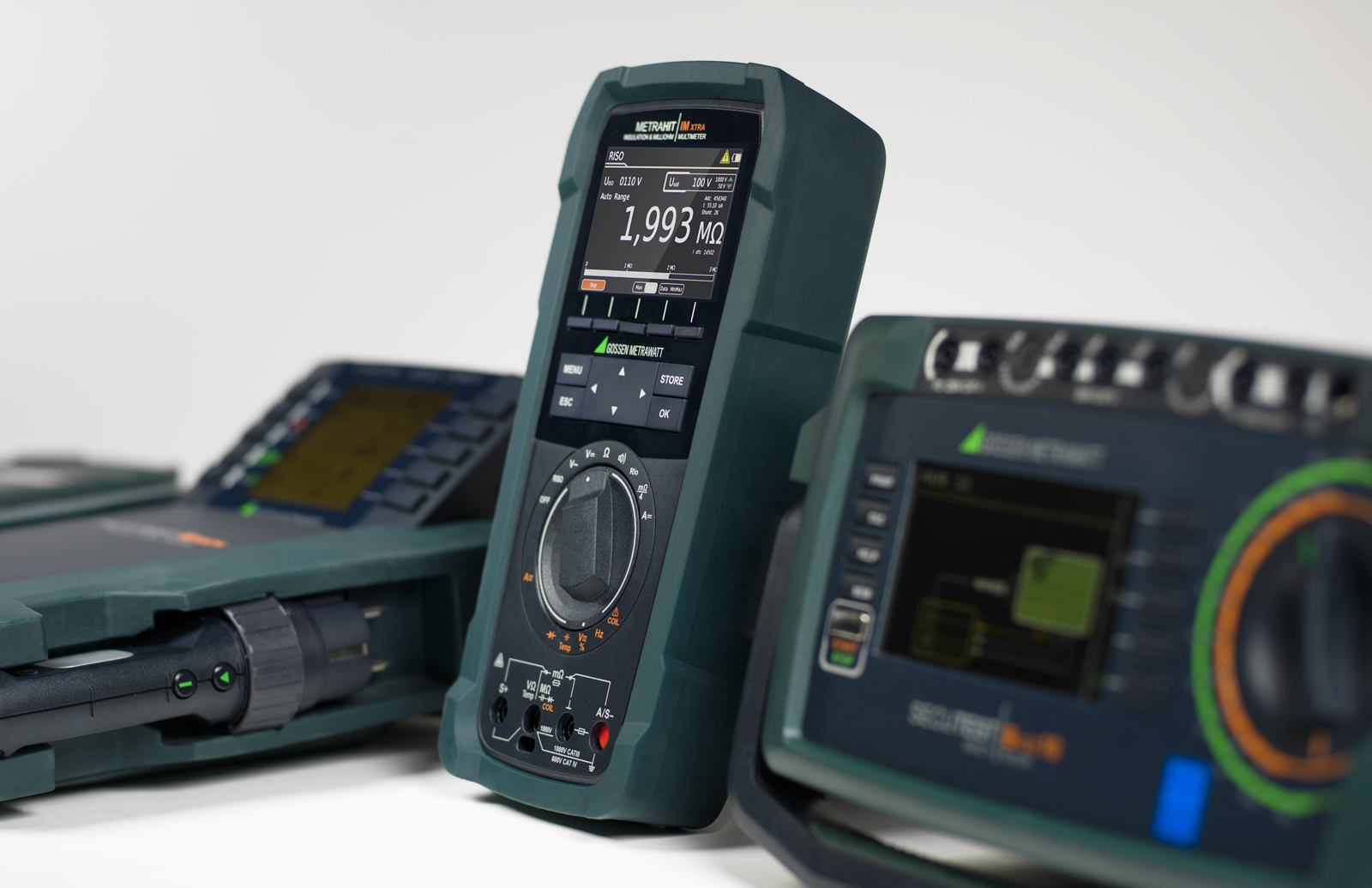 Family overview Gossen Metrawatt Products showing the consistent Corporate Product design in color and shape