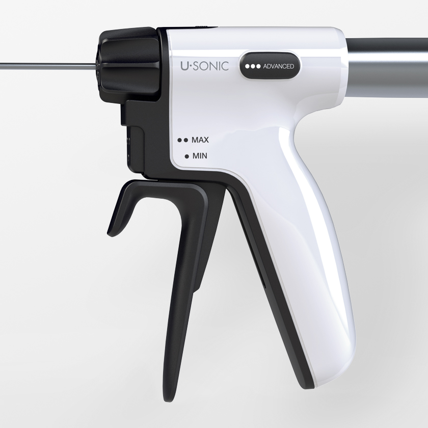 Ultra Sonic scissor with a black and white medical design