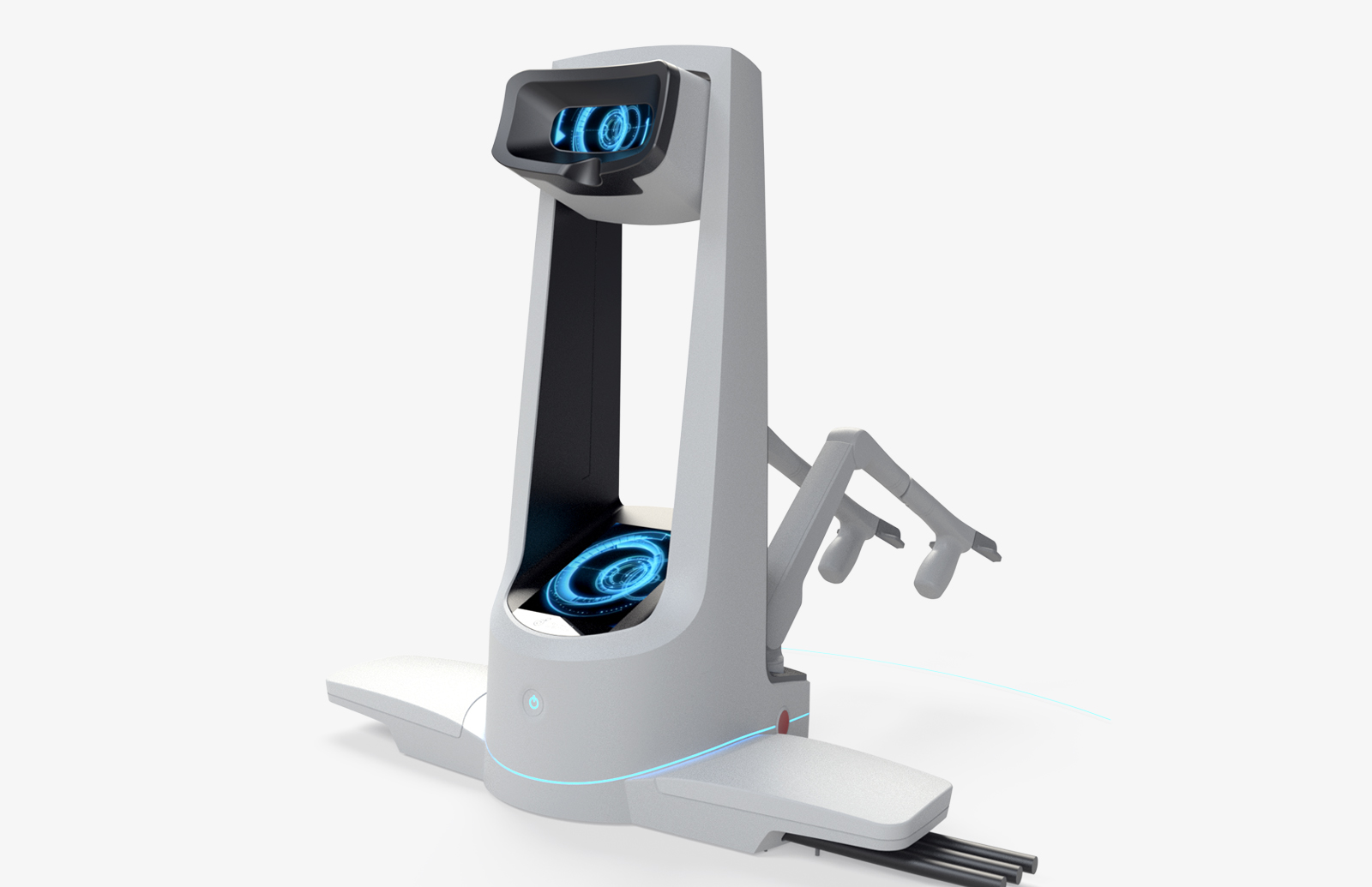 Controller with VR style Display for ergonomic control of Surgical Robots in a clean and easy to understand medical design