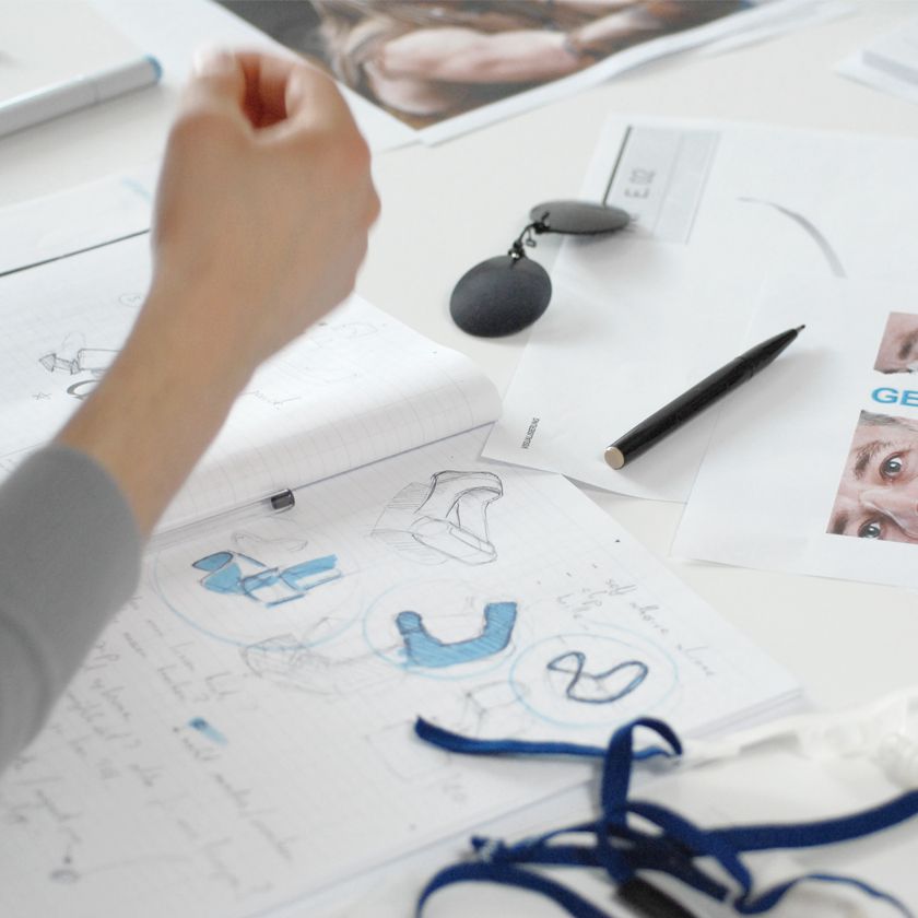 Industrial Design Sketches on a table