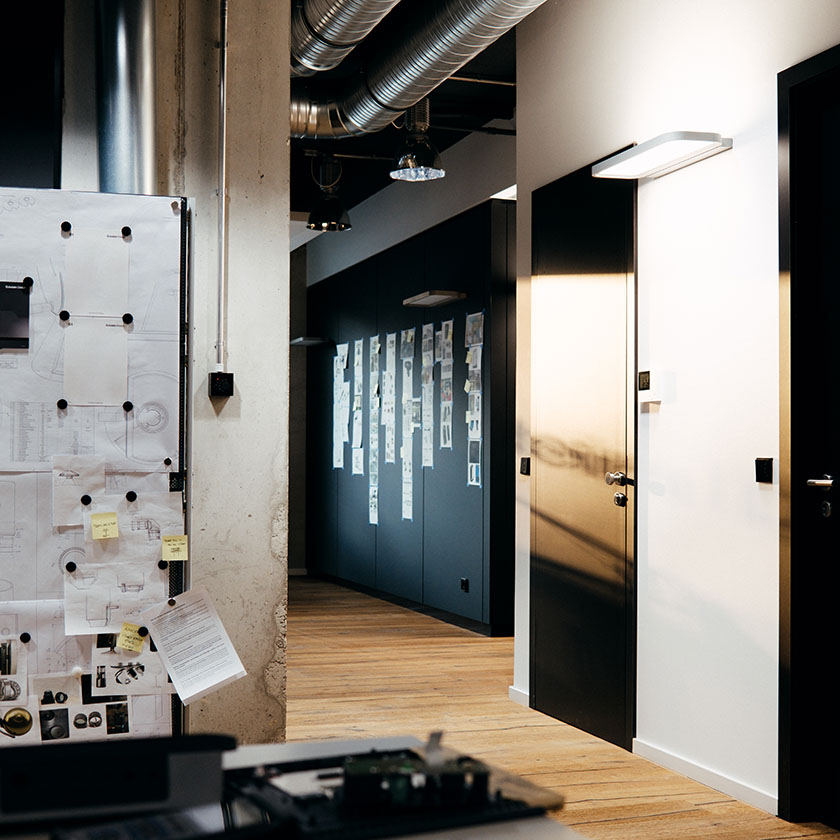 Indoor photo of the Eckstein design office in Munich at Sunset