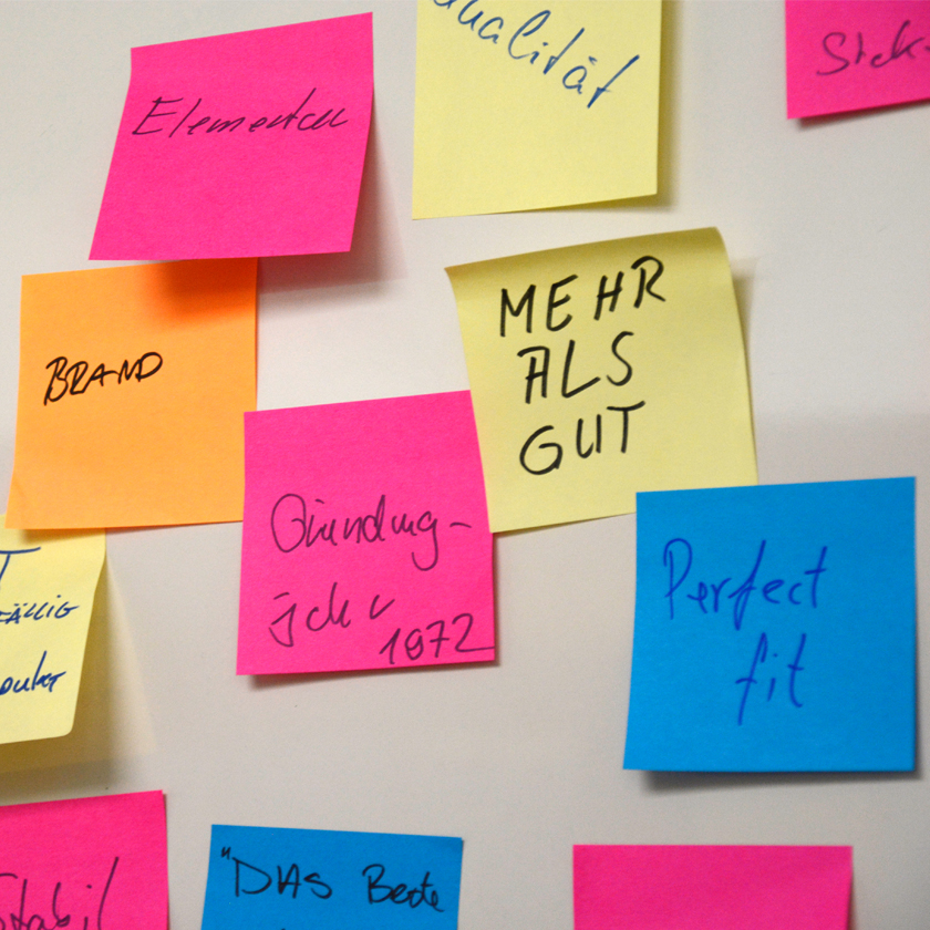 Post-its on a wall