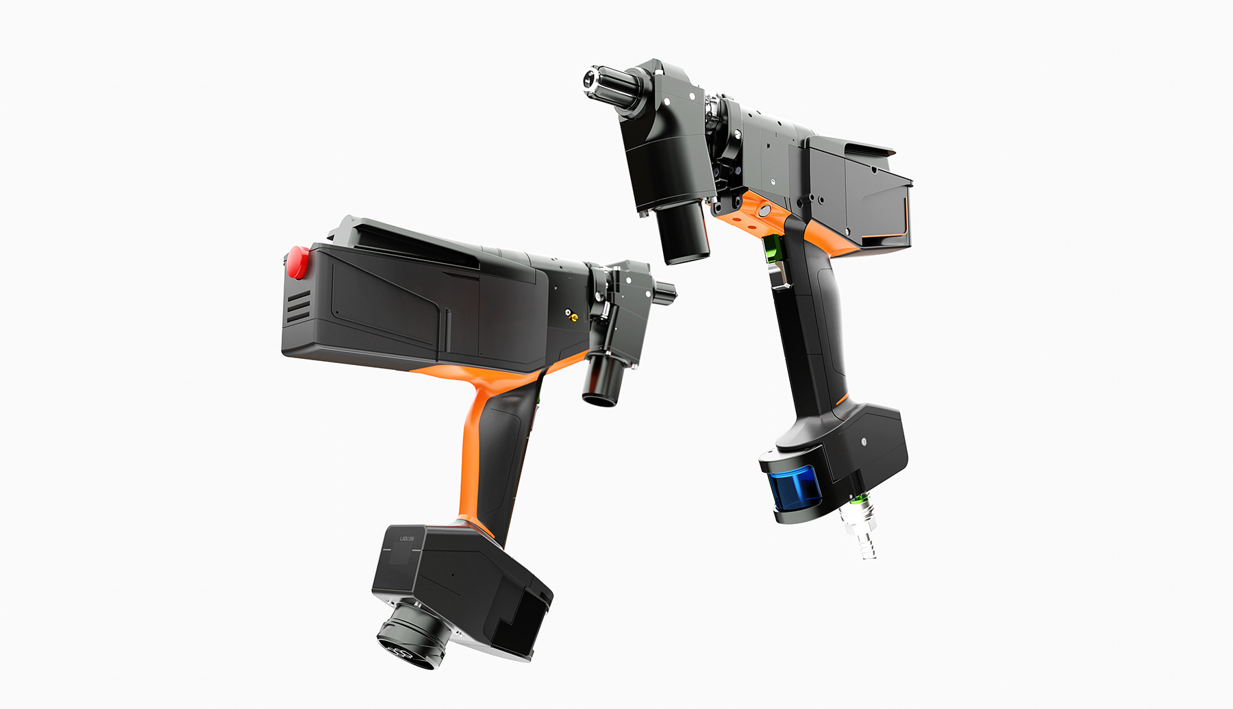 Lübberig L.adu Advanced Drilling Unit 150 and 260 next to each other highlighting the Corporate Industrial Design