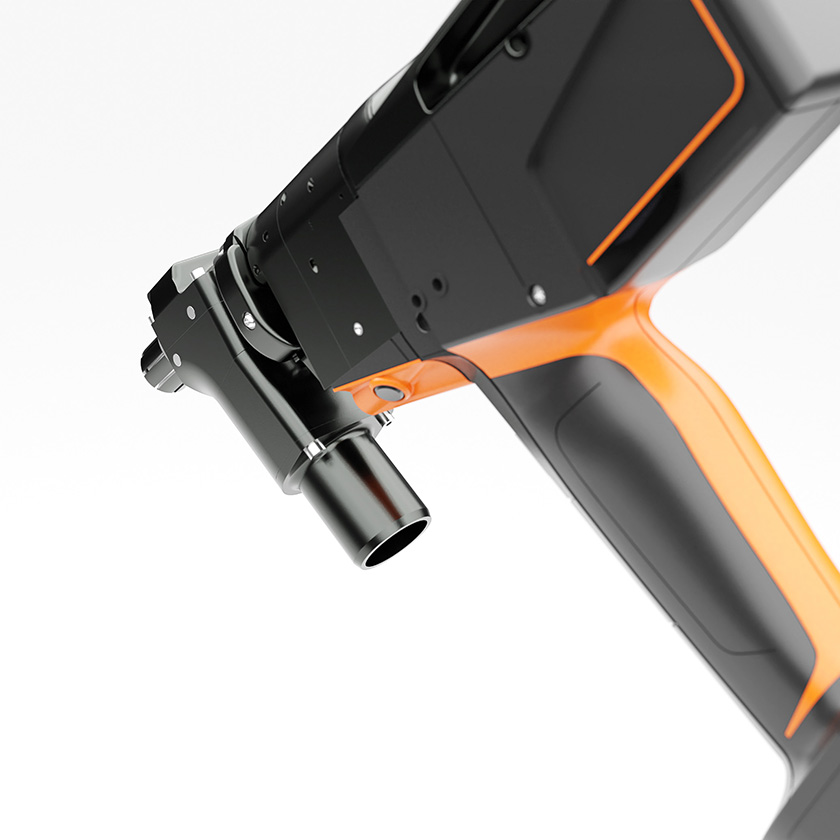 Grip of the Lübberig L.adu Advanced Drilling Unit 150 showing the advanced ergonomics