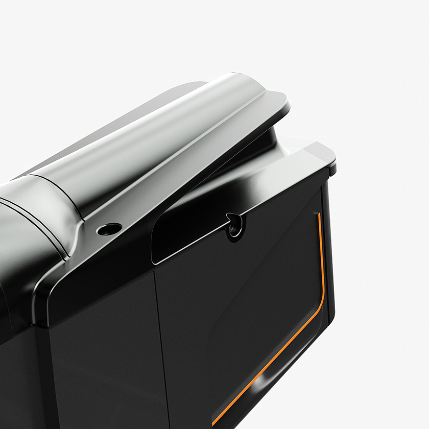 Rear detail of the Lübberig L.adu Advanced Drilling Unit 150 highlighting the Industrial Design