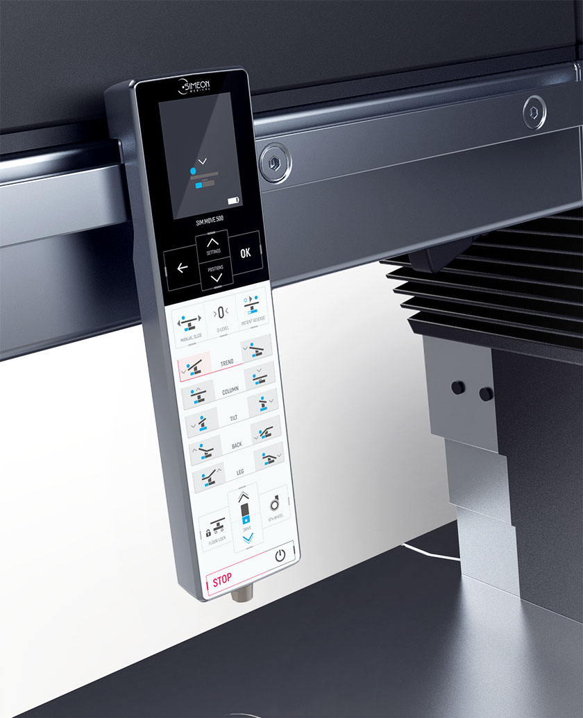 Simeon Sim.MOVE 800 Operating Table Remote Control with highly detailed and easy to understand UI/UX Design