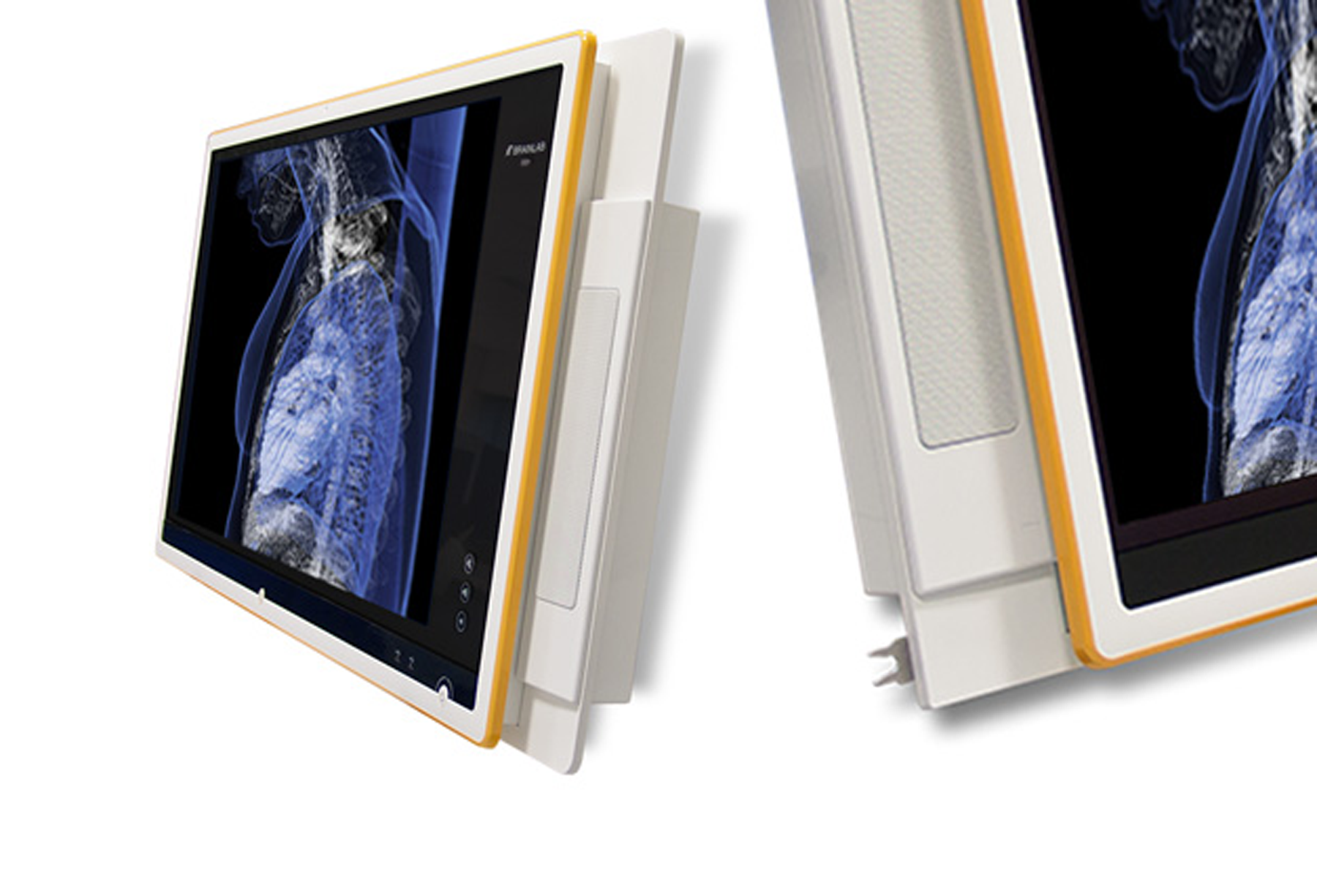 to different views of a Brailab monitor highlighting the yellow frame