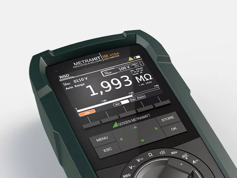 Emedded GUI Design des Gossen Metrawatt Metrahit IM Xtra Messgerät