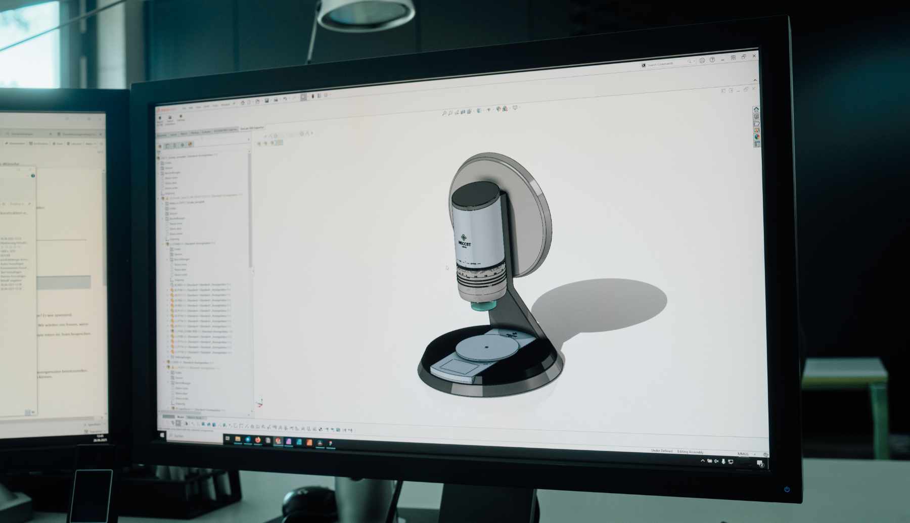 ein CAD model auf einem Computer Monitor in Solidworks